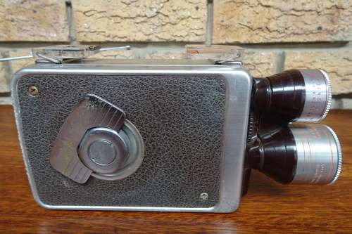 Lovely Vintage Kodak Brownie Turret f/1.9 Movie Camera with Leather Field Case. Eastman Kodak Co.