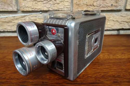 Lovely Vintage Kodak Brownie Turret f/1.9 Movie Camera with Leather Field Case. Eastman Kodak Co.