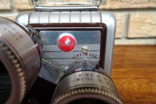 Lovely Vintage Kodak Brownie Turret f/1.9 Movie Camera with Leather Field Case. Eastman Kodak Co.