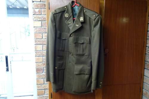 Vintage South African Defence Force Full 2nd Lieutenant Uniform Tunic/Cap/Whistle/Belt/Swagger Stick