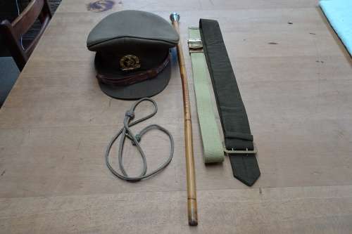 Vintage South African Defence Force Full 2nd Lieutenant Uniform Tunic/Cap/Whistle/Belt/Swagger Stick