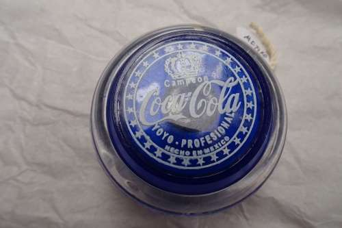 Very Rare Acrylic Blue Campeon Coca-Cola Yoyo Professional Hecho En Mexico 1980's.