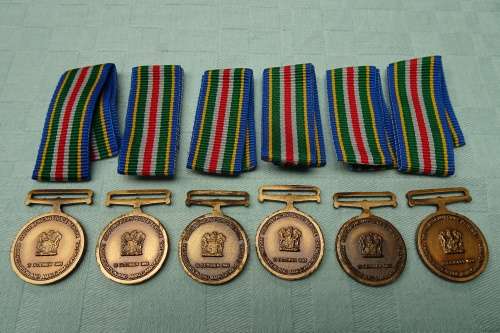 Six South African Police Service Reconciliation and Amalgamation Miniature Medals. BIDDING PER PIECE