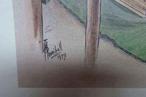 T.O. Honiball (1905 - 1990) Set of Five Handsigned Lithographs `Adoons-Hulle`. Includes 6 Postcards