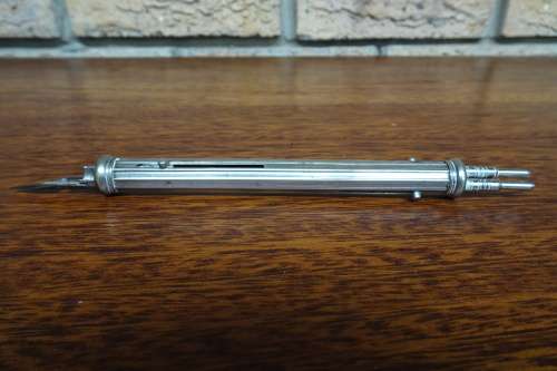 Rare Antique Hinks Wells & Co. Retractable Nib Dip Pen With Retractable Tubular Reservoirs. Nib M