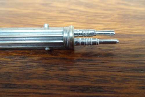 Rare Antique Hinks Wells & Co. Retractable Nib Dip Pen With Retractable Tubular Reservoirs. Nib M