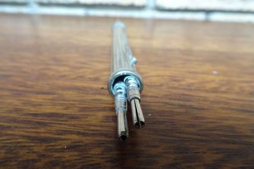 Rare Antique Hinks Wells & Co. Retractable Nib Dip Pen With Retractable Tubular Reservoirs. Nib M