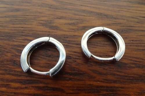 Unusual Pair of Sterling Silver Drop Earrings With Detachable Hoops 8.9 g Length 38 mm