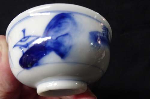 Beautiful Handpainted Japanese Pottery Set Small Jar With Lid, Five Small Bowls and One Small Saucer