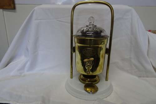 Unique Brass Vintage Coffee Maker/Percolater With Glass Lid By Richard Emmer