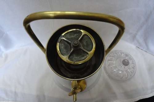 Unique Brass Vintage Coffee Maker/Percolater With Glass Lid By Richard Emmer