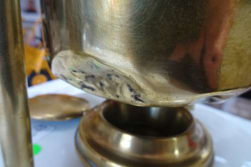 Unique Brass Vintage Coffee Maker/Percolater With Glass Lid By Richard Emmer