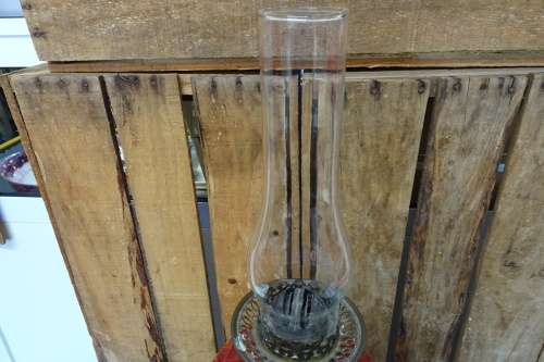 Gorgeous Tall Lambworks Cranberry Red Mantle Oil Lamp. COURIER ONLY