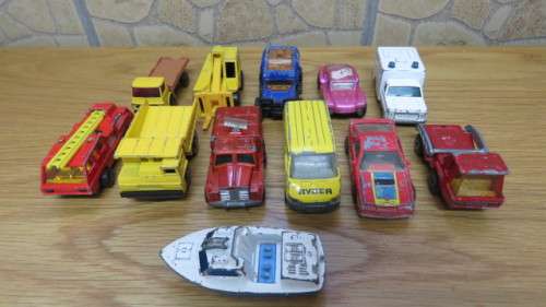Collection of 12 Vintage Matchbox Die Cast Cars. See Description For Details.