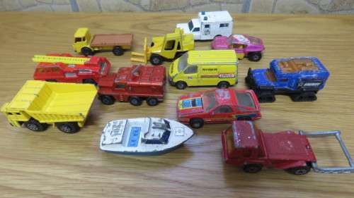 Collection of 12 Vintage Matchbox Die Cast Cars. See Description For Details.
