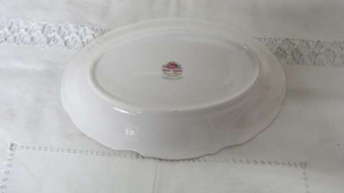 Charming Vintage Fine Bone China Royal Albert `Tranquility` Small Oval Trinket Tray/Platter