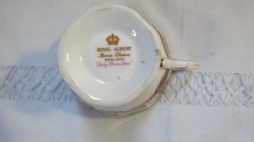 Stunning Royal Albert Bone China `Lady Hamilton` Tea Cup, Saucer and Cake Plate Trio.