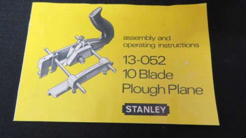 Stanley 10 Blade Plough Plane 13-052 With All Parts and Assembley and Operating Instructions
