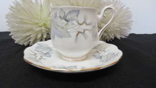 Gorgeous Royal Albert Bone China `Silver Maple` Coffee Cup and Saucer