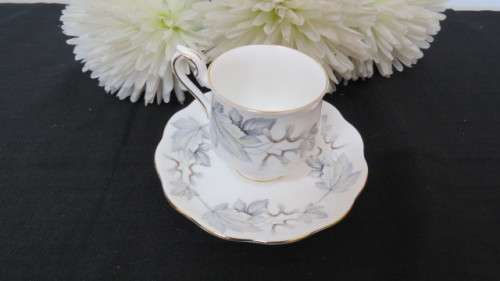 Gorgeous Royal Albert Bone China `Silver Maple` Coffee Cup and Saucer