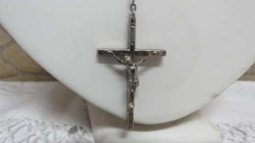 Three Vintage Beaded Necklaces - Long Peach (40cm), Short Cream (20cm), Rosary (90cm).