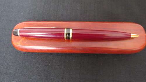 Stunning Original Waterman Expert Ballpoint Pen Burgundy and Gold