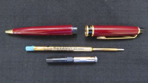 Stunning Original Waterman Expert Ballpoint Pen Burgundy and Gold
