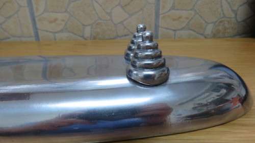 Gorgeous Footed Long Narrow Oval Aluminium Entree/Nut Bowl 40 x 11cm H: 6cm