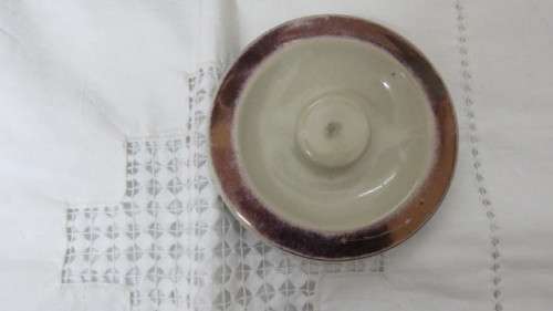 Awesome Vintage Tobacco Jar Humidor Gray`s Pottery England Handpainted `Swan Inn`.