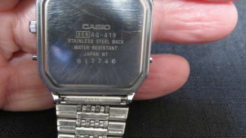 Awesome Casio Three Hand Analogue Digital Men`s Watch Stainless Steel Strap Working Order SOLD AS IS