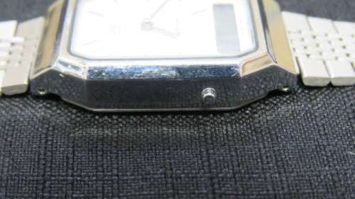 Awesome Casio Three Hand Analogue Digital Men`s Watch Stainless Steel Strap Working Order SOLD AS IS