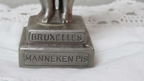 Awesome Vintage Child of Brussels Pewter `Manneken Pis` Figurine H: 13,5cm