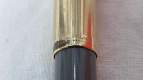Vintage Parker 51 Grey Fountain Pen With Hooded Nib and 1/10 16ct Gold Filled Lid L: 14cm