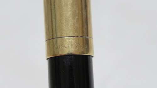 Vintage Parker 51 Black Fountain Pen With Hooded Nib and 1/10 14ct. Rose Gold Lid L: 13.5cm