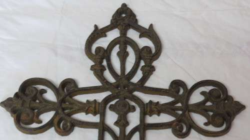 Beautiful Vintage Cast Iron Cross 51 x 33 cm