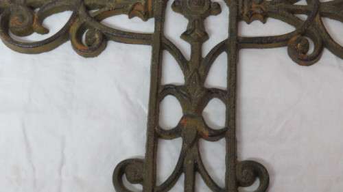 Beautiful Vintage Cast Iron Cross 51 x 33 cm