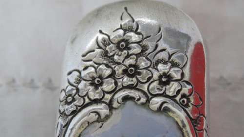 Beautiful Antique Silverbacked Clothes Brush/ Hair Brush Enamel Decoration. Details in Description