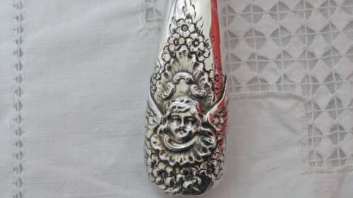 Beautiful Antique Silverbacked Clothes Brush/ Hair Brush Enamel Decoration. Details in Description