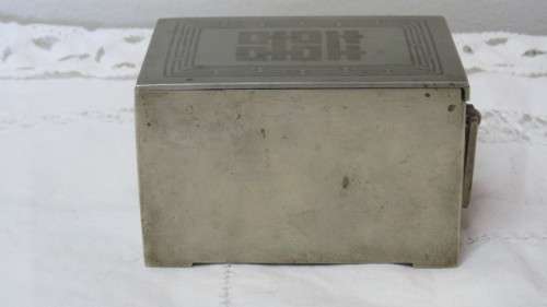 Stunning Antique Korean Metal Jewellery Box With Side Handle and Sliding Lid 10,5 x 7,5 cm