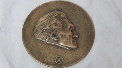 Large Vintage Commemorative Bronze Medal of German Lyric Poet Stefan George (1865-1933) D: 9,5cm