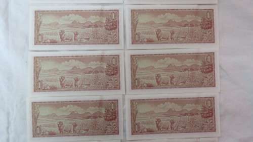 Ten Republic of South Africa One Rand Notes in Sequence TW de Jongh (B327) BIDDING PER NOTE