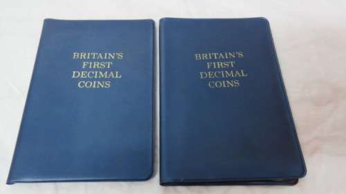 Two Britains 1968/1971 First Decimal Coins By Royal Mint Five Coins Sets in Original Blue Covers