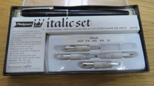 Lot of Three Boxed Calligraphy Pen Sets - Platignum/Sheaffer/Unbranded. Details in Description.