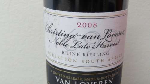 Sealed 375ml 2008 Christina van Loveren Noble Late Harvest Rhine Riesling Limited Release No 7460