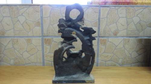 Superb Antique Heavy Cast Brass Fox Hunt Doorstop COURIER ONLY H: 30 cm