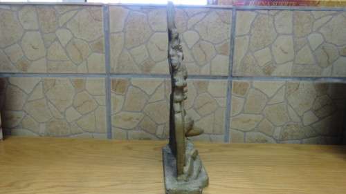 Superb Antique Heavy Cast Brass Fox Hunt Doorstop COURIER ONLY H: 30 cm