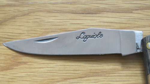 Wonderful Vintage Laguiole Olive Wood Handle Pocket Knife Made in France L: 12 cm