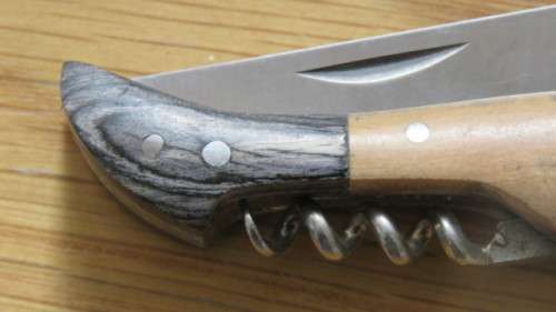 Wonderful Vintage Laguiole Olive Wood Handle Pocket Knife Made in France L: 12 cm