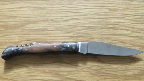 Wonderful Vintage Laguiole Olive Wood Handle Pocket Knife Made in France L: 12 cm