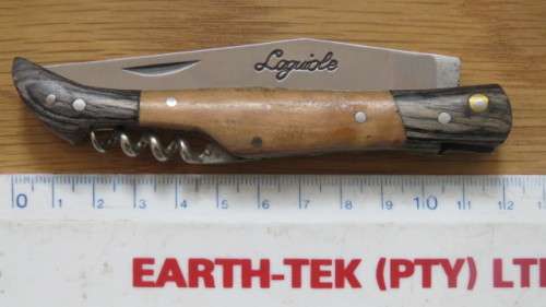 Wonderful Vintage Laguiole Olive Wood Handle Pocket Knife Made in France L: 12 cm